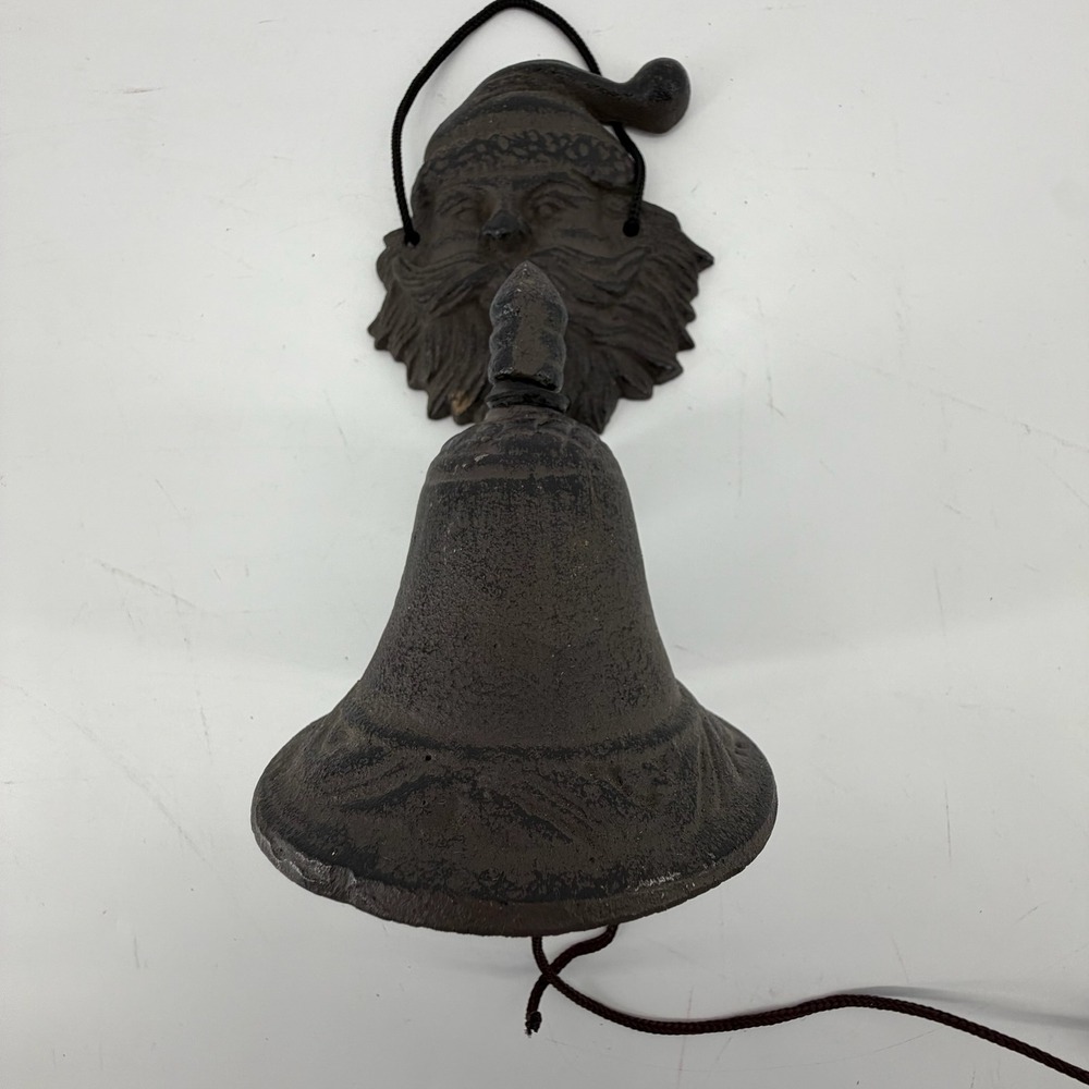 Vintage Style Cast Iron Santa Claus Wall Mounted Dinner Bell Christmas Decor